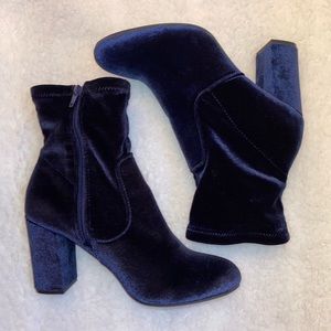 Candie’s Navy Blue Velvet Boots